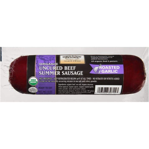 Beef Summer Sausage Garlic Organic 12Oz