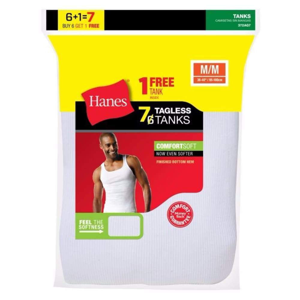 Hanes Mens Tagless® Comfortsoft® A-Shirt 7-Pack (Includes 1 Free Bonus A-Shirt)