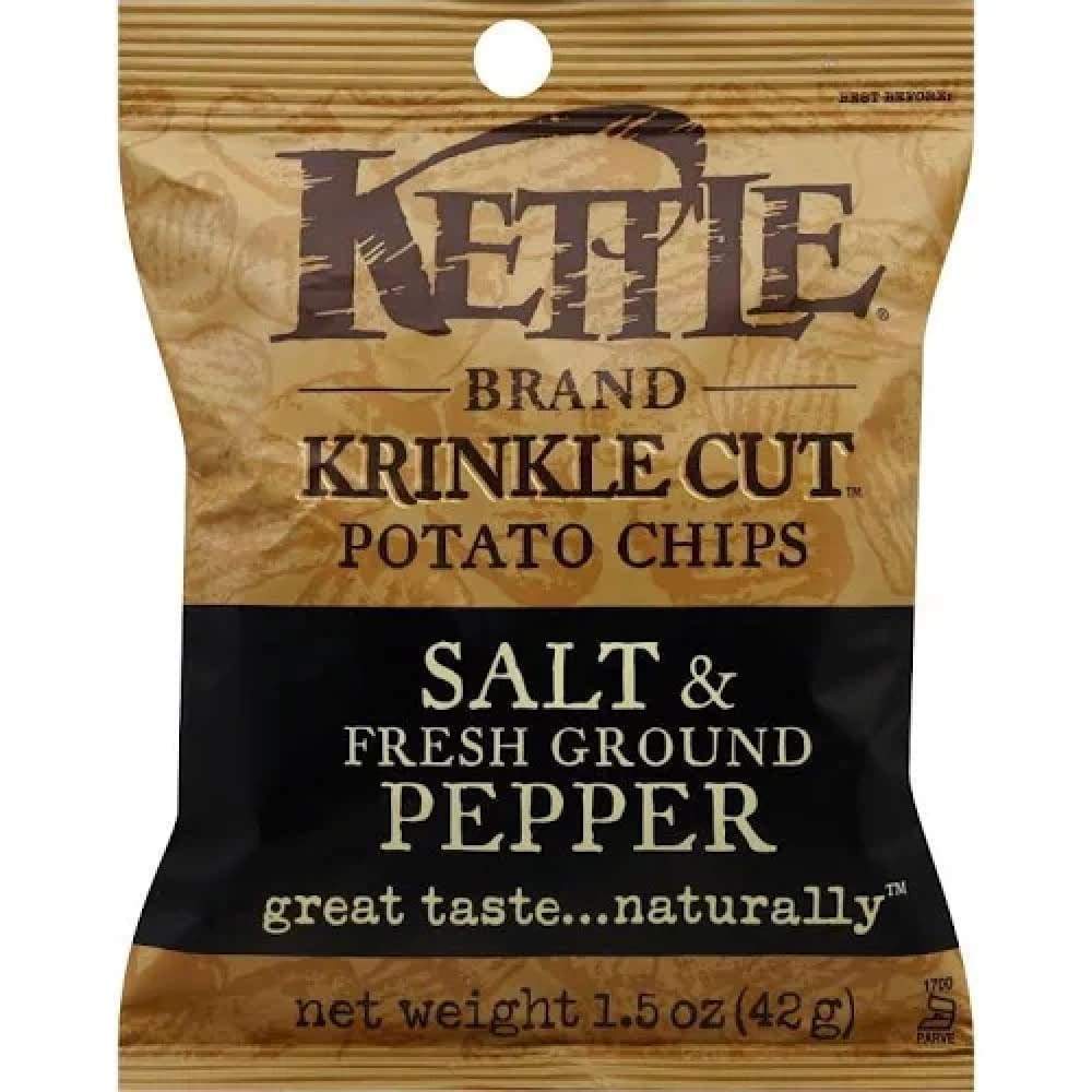 Kettle Krinkle Potato Chip Salt & Pepper 1.5Oz