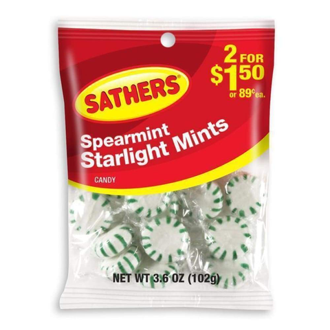 Sathers Spearmint Starlights 3.6 Oz.